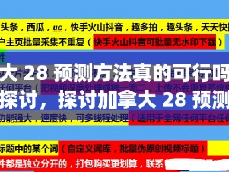 加拿大 28 预测方法真的可行吗？分享与探讨，探讨加拿大 28 预测方法的可行性