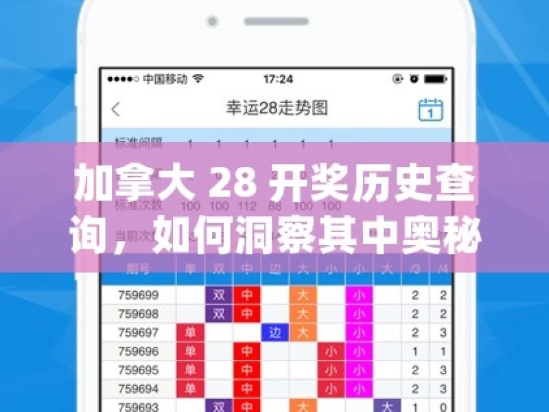 加拿大 28 开奖历史查询，如何洞察其中奥秘？加拿大28开奖历史查询，你真的了解吗？，探究加拿大 28 开奖历史奥秘